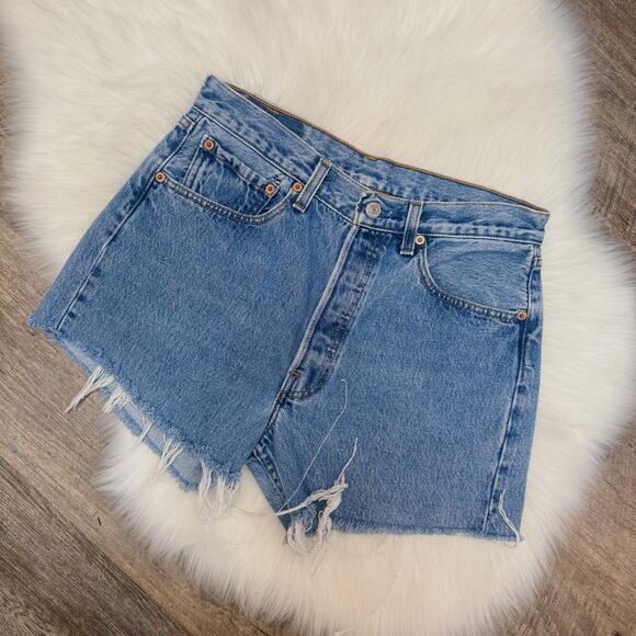 Levi 501 Vintage Denim Shorts - Picture 3 of 5